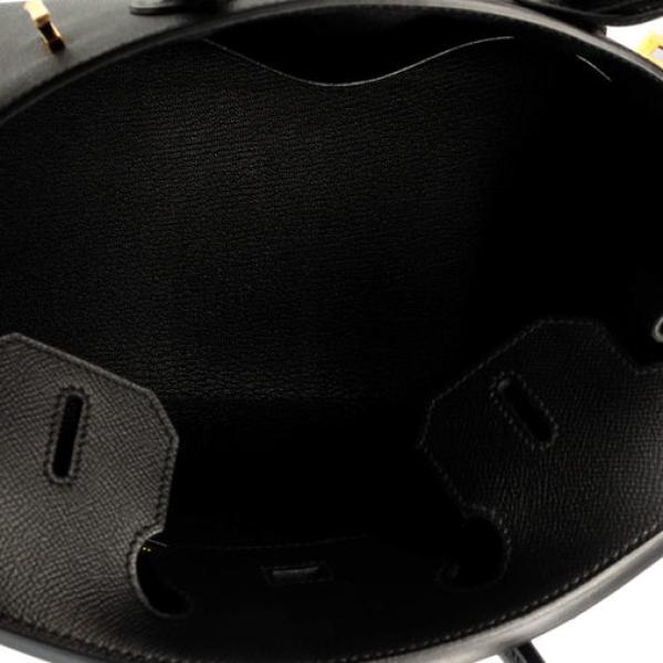 Hermes Birkin Sellier Bag Noir Epsom with Gold Hardware 30