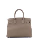 Hermes Birkin Handbag Grey Togo with Palladium Hardware 30