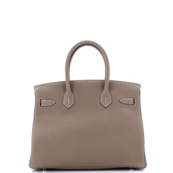 Hermes Birkin Handbag Grey Togo with Palladium Hardware 30