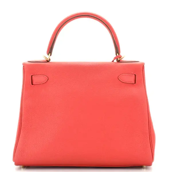 Hermes Kelly Handbag Rouge Casaque Togo with Gold Hardware 28