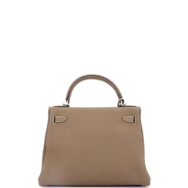 Hermes Kelly Handbag Taupe Grey Togo with Palladium Hardware 28