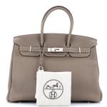 Hermes Birkin Handbag Grey Togo with Palladium Hardware 35