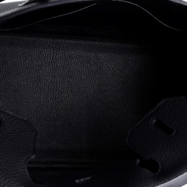 Hermes Birkin Handbag Noir Togo with Palladium Hardware 30