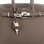 Hermes Birkin Handbag Grey Togo with Palladium Hardware 30