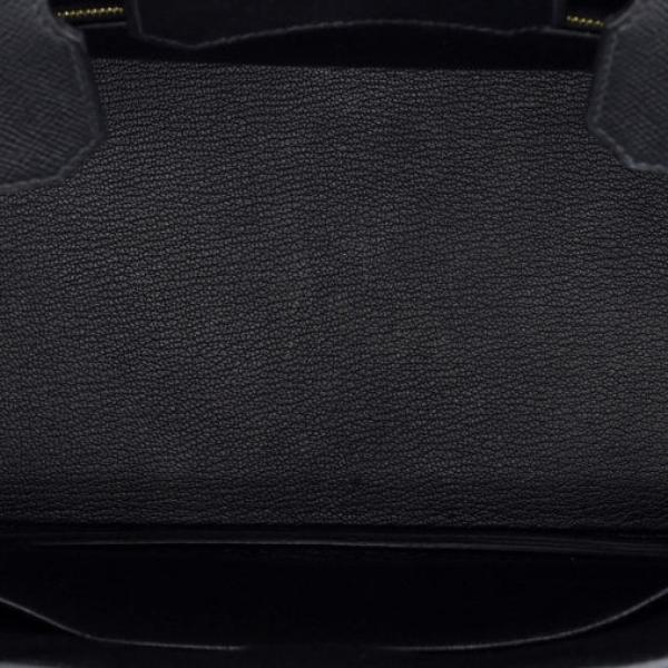 Hermes Birkin Handbag Noir Epsom with Gold Hardware 35