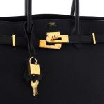 Hermes 3-in-1 Birkin Bag Black Togo and Swift with Toile and Gold Hardware 30