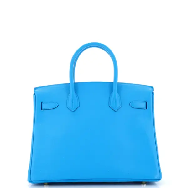 Hermes Birkin Handbag Ciel Epsom with Gold Hardware 30