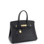 Hermes Birkin Handbag Noir Epsom with Gold Hardware 35