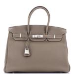 Hermes Birkin Handbag Grey Togo with Palladium Hardware 35