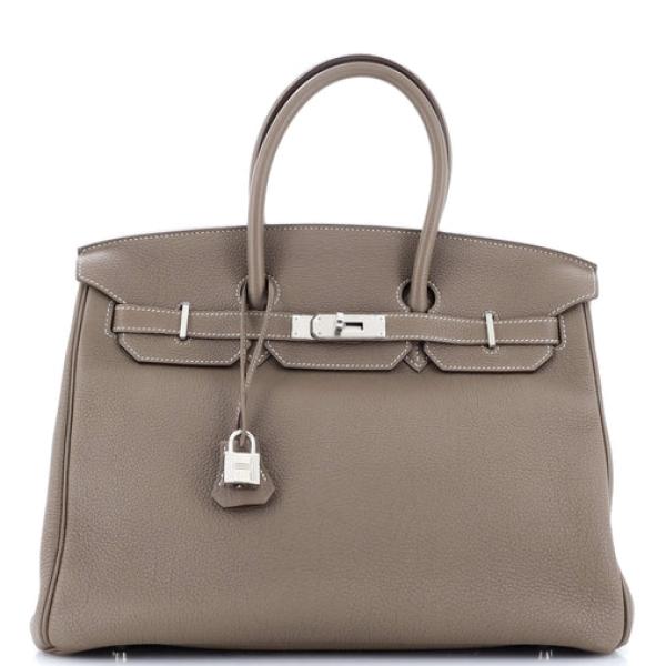 Hermes Birkin Handbag Grey Togo with Palladium Hardware 35