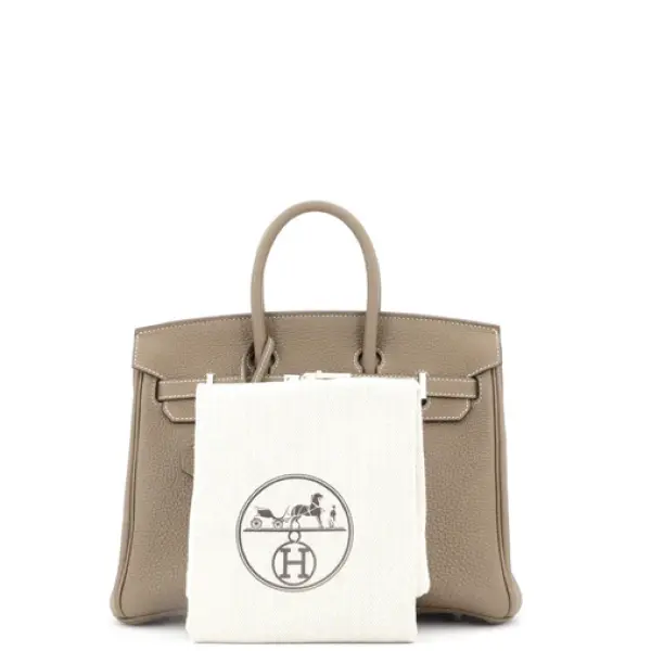 Hermes Birkin Handbag Grey Togo with Palladium Hardware 25