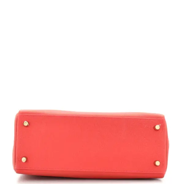 Hermes Kelly Handbag Rouge Casaque Togo with Gold Hardware 28