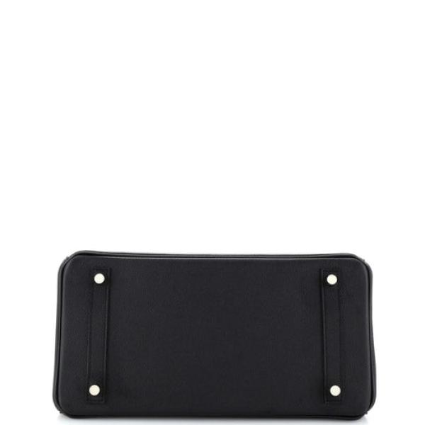 Hermes Birkin Handbag Noir Epsom with Palladium Hardware 35