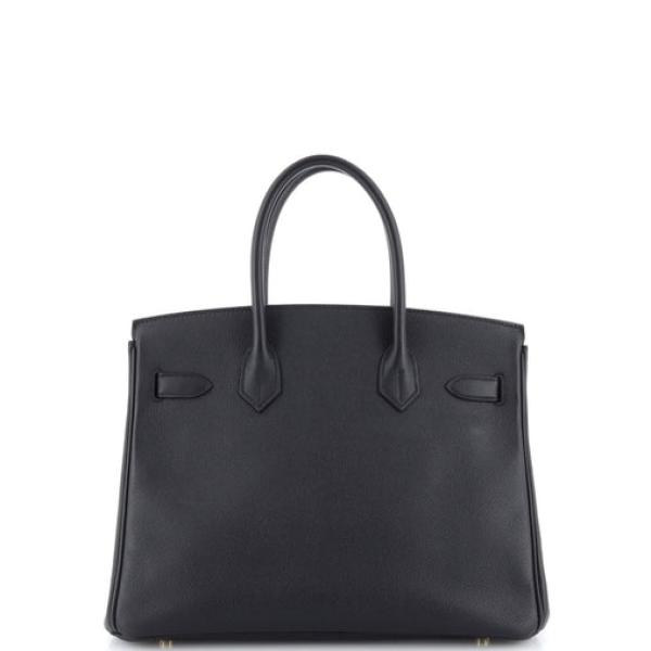 Hermes Birkin Handbag Noir Epsom with Gold Hardware 35