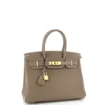Hermes Birkin Handbag Grey togo with Gold Hardware 30