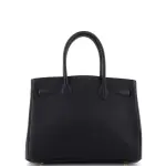 Hermes 3-in-1 Birkin Bag Black Togo and Swift with Toile and Gold Hardware 30