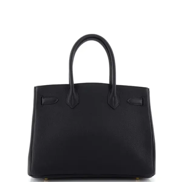 Hermes 3-in-1 Birkin Bag Black Togo and Swift with Toile and Gold Hardware 30