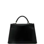 Hermes Kelly Handbag Noir Box Calf with Gold Hardware 32